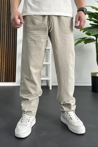 Erkek Baggy Kalıp Pantolon Bej Edw130 - 1