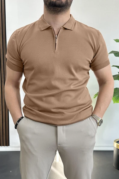Erkek Polo Yaka Tişört Kahverengi Edw261 ürün görseli