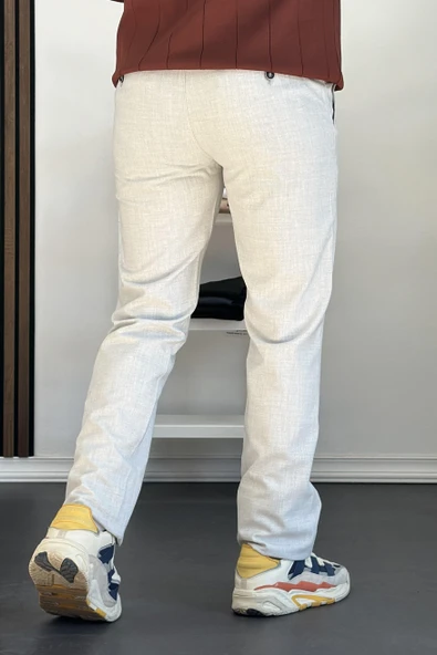 Erkek Pamuklu Kumaş Regular Pantolon Gri Edw226 - Resim 3