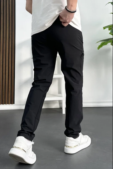 Erkek Slim Fit Cepli Paraşüt Pantolon Siyah Edw240 - 3