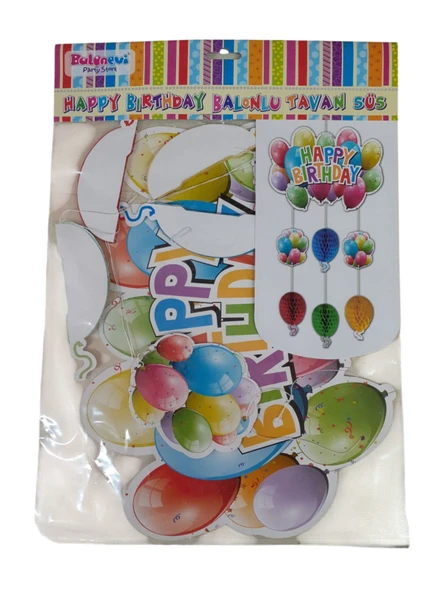 Avize Süs Happy Birthday Balonlu - Resim 2