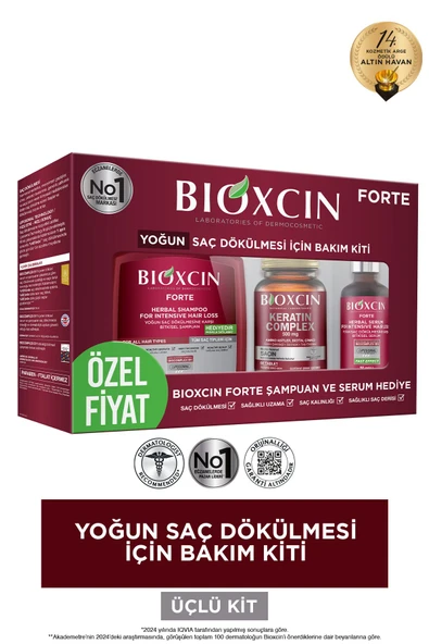 BİOXCİN Forte Yoğun Bakım Kiti (Tablet-Şampuan-Serum) Yoğun Saç Dökülmesi Seti