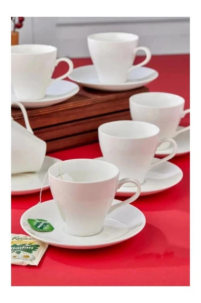 Cooker CKR3302 Porselen 6'lı Nescafe Fincan Takımı Seti 12 Parça