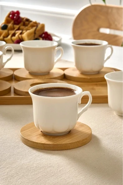 Karaca Bambu Tepsili 6 Kişilik Kahve Fincanı 90 Ml - 2