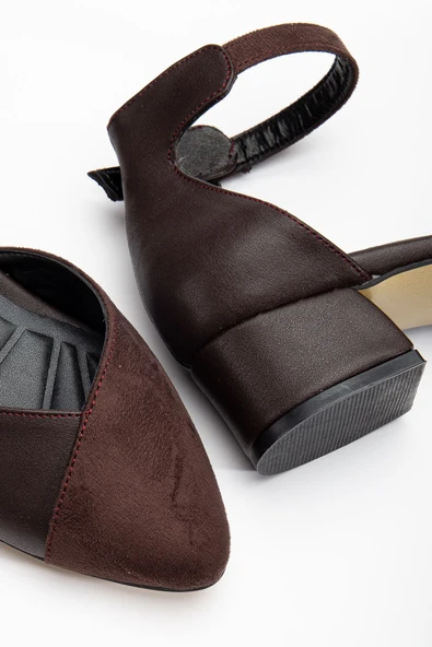 Holly Acı Kahve Cilt-Süet Topuklu Ayakkabı - Resim 4