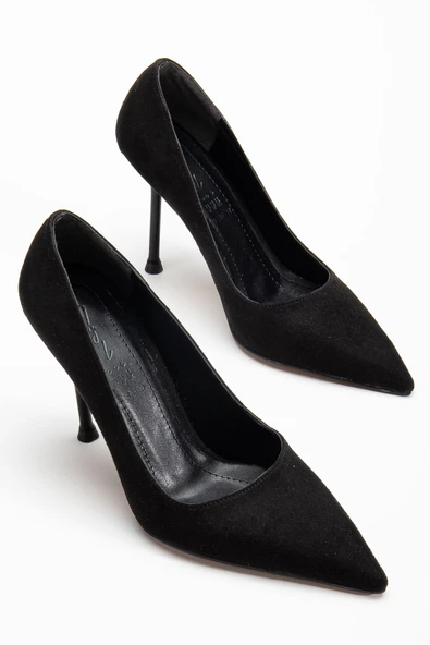 Dorethy Kadın Topuklu Ayakkabı Siyah Süet Stiletto - 3