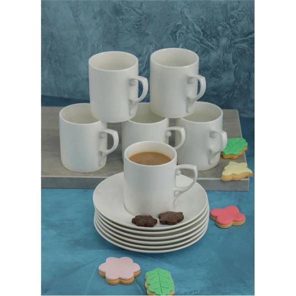 Cooker CKR3301 Porselen 6'lı Nescafe Fincan Takımı Seti 12 Parça