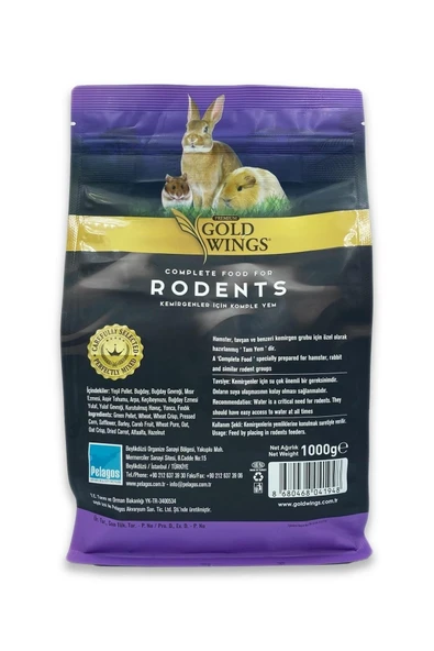 Gold Wings Gw Premium Tavşan, Hamster, Ginepig Kemirgen Yemi 1000gr - 3