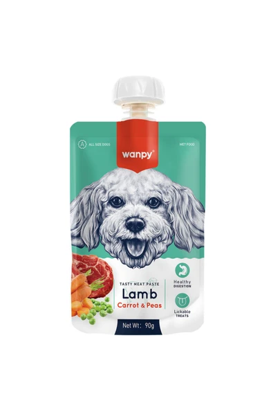 Wanpy Taze Kuzulu Ve Havuçlu Köpek Et Ezmesi 90 gr