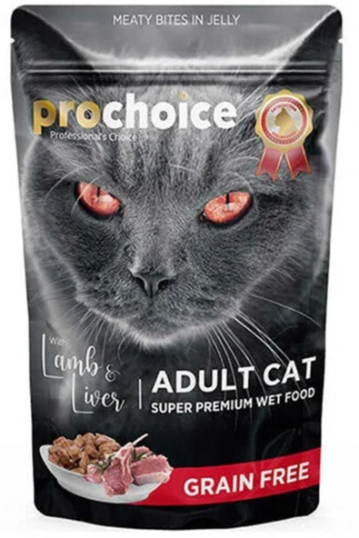 ProChoice Pro Choice Tahılsız Kuzu Ve Ciğerli Yetişkin Konserve Kedi Maması 85 gr - P3025 - Petshopundan