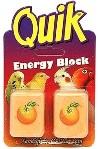 Quik Kuşlar Için Enerji Bloğu, Portakallı, 2'li