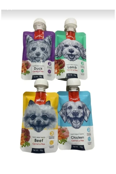 Wanpy Tasty Meat Paste Sıvı Köpek Ödül Maması Karma Paket 4×90 gr - 2