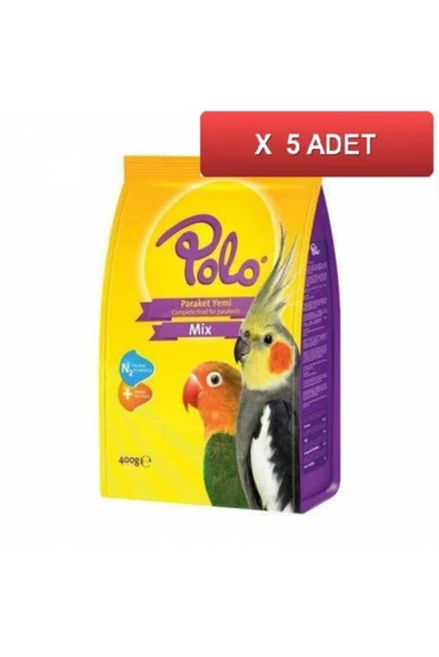 Polo Paraket Kuş Yemi 400 Gr (5 Paket)