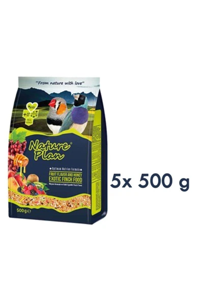 Nature Plan Meyve Aromalı + Ballı Exotic Finch Yemi 500 G X 5 Adet
