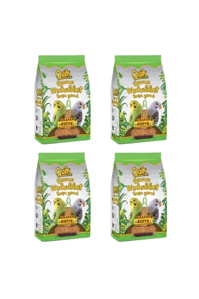 Quik Gurme Muhabbet Kuşu Yemi (kraker Hediyeli) 500 Gr X 4 Adet