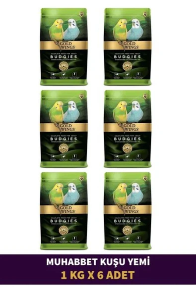 Gold Wings Muhabbet Kuşu Yemi 1 Kg X 6 Adet