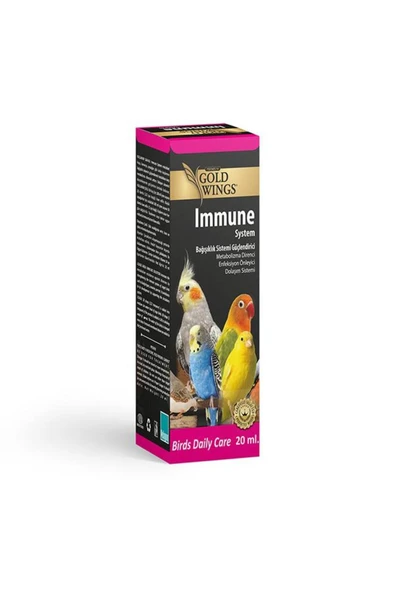 Gold Wings Premium Immune Kuşlar Için Enfeksiyon Önleyici Yem Katkısı 20 Ml