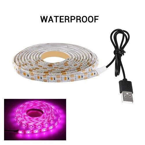 Tam Spektrum Bitki Büyütme Şerit Işık 5V USB Uç 1 mt Dış Mekan - 2