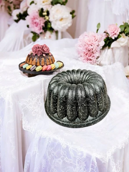 Girist Damla Döküm Granit Kek Kalıbı Siyah - 4