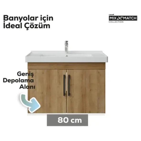 Creavit D20 Kapaklı Lavabo Dolabı Everest - 2