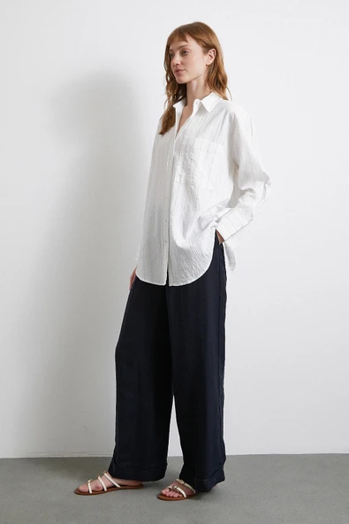 Çizgili Cepli Gömlek Su Yeşili - Resim 4