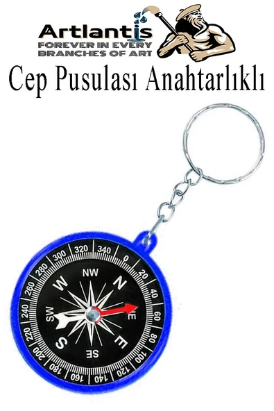 Pusula Anahtarlık Renkli 1 Adet Küçük Pusula Okul Deney Gezi Cep Pusulası Manyetik Pusula Plastik Öğrenci - 2