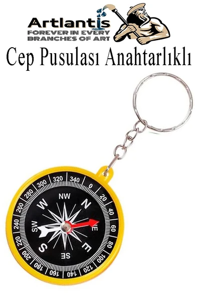 Pusula Anahtarlık Renkli 1 Adet Küçük Pusula Okul Deney Gezi Cep Pusulası Manyetik Pusula Plastik Öğrenci - 4