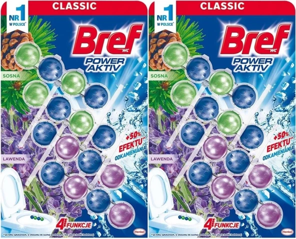 Bref Power Aktiv Klozet Bloğu Çam ve Lavanta Kokulu (8 Li Set) (2PK*4)