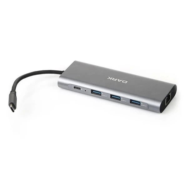 DARK USB 3.1 Type C 9 in 1 RJ45, HDMI, TF SD, USB 3.0, Kulaklık HUB