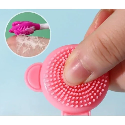 Silikon Yüz Temizleme Fırçası ve Maske Uygulama Spatulası - 4