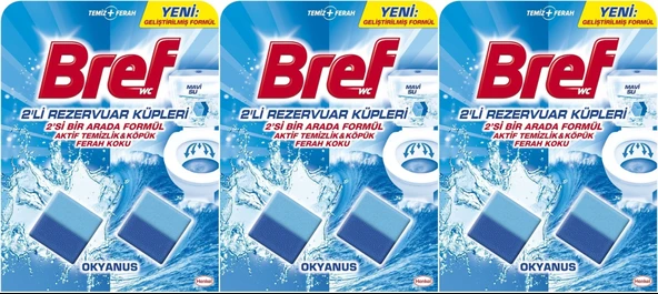 Bref Koku Giderici Jel Küpü - Okyanus (Klozet - Rezervuar - Tuvalet - Blok) (6 Lı Set) (3PK*2)
