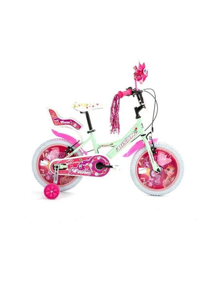 BİSAN ROSE-24 KIZ ÇOCUK BİSİKLETİ 26CM V 16 JANT MİNT YEŞİL PEMBE