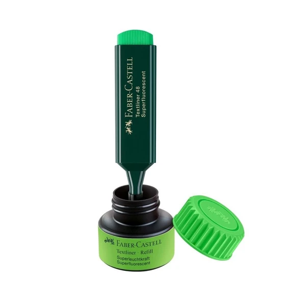Faber Castell Textliner Refill Fosforlu Kalem Mürekkebi 25 ML Yeşil