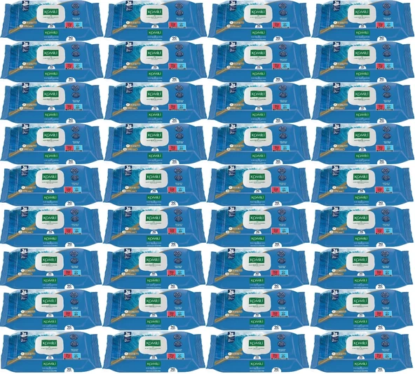 Komili Islak Havlu Mendil 90 Yaprak Okyanus Esintisi (36 Lı Set) Pratik Kapaklı (3240 Yaprak)