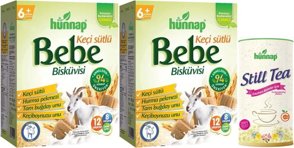 Hünnap Bebe Bisküvisi 400GR + Still Tea Emziren Anneler İçin Süt Arttırıcı İçecek 200GR (3 Lü Set)