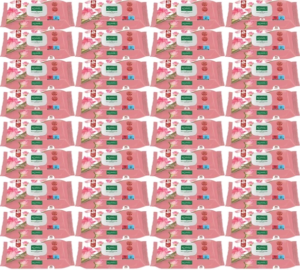 Komili Islak Havlu Mendil 90 Yaprak Gül Kokulu (36 Lı Set) Pratik Kapaklı (3240 Yaprak)