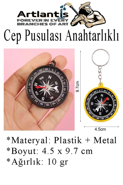 Pusula Anahtarlık Renkli 6 Adet Küçük Pusula Okul Deney Gezi Cep Pusulası Manyetik Pusula Plastik Öğrenci - 2