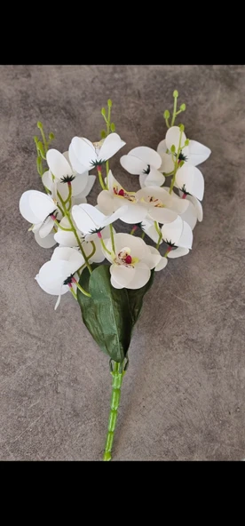 45 cm Yapay Islak Orkide Dekorasyon Beyaz Orkide Demeti ürün görseli