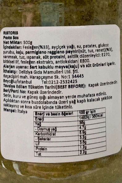 Parmesanlı Pesto Sos 500 Gr - 3