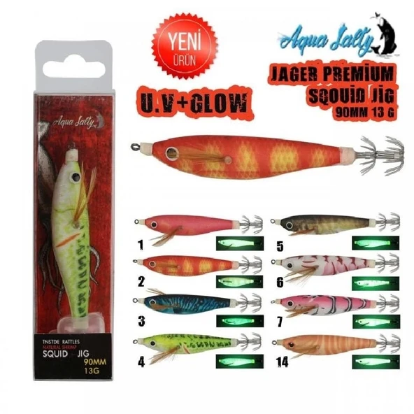 Kalamar Zokası Aquasalty Jager Squid Jig 90Mm 13Gr Renk:14 - Resim 2