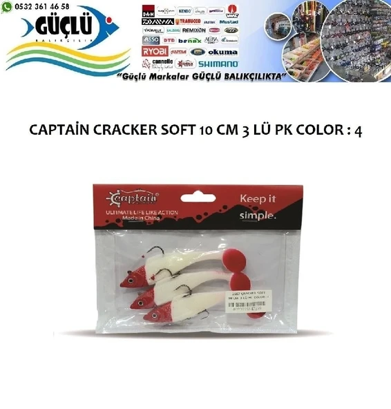 Levrek Turna Silikonu Captaın Cracker Soft 10 Cm 3 Lü Pk Renk : 4 ürün görseli 1