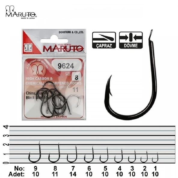 Maruto 9624 Bn Siyah Olta İğnesi No:8 - Resim 2