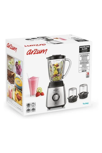 ARZUM 1056 MAXIBLEND GLASS SURAHI BLENDER PASLANMAZ CELIK - 3