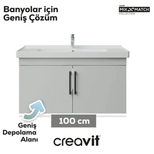 D20 Kapaklı Lavabo Dolabı Beyaz - 2