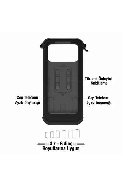 Ayna Bağlantılı Su Geçirmez Telefon Tutucu DS-MTH3 - 4