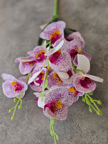 45 cm Yapay Islak MOR Orkide Dekorasyon Beyaz Orkide Demet - Resim 3