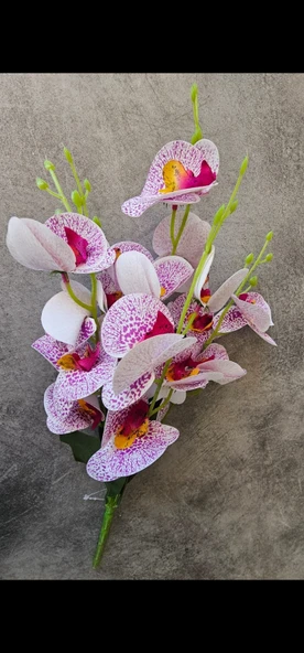 45 cm Yapay Islak MOR Orkide Dekorasyon Beyaz Orkide Demet - Resim 2