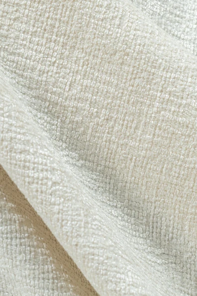 Jakarlı Şönil Koltuk Örtüsü  | Kanepe Örtüsü | Koltuk Şalı 175x215 Kaymaz Ekru - Resim 3