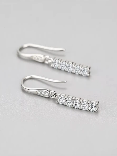 Timeless Series Işık Dansı Çengelli Kadın Gümüş Küpe - Resim 3