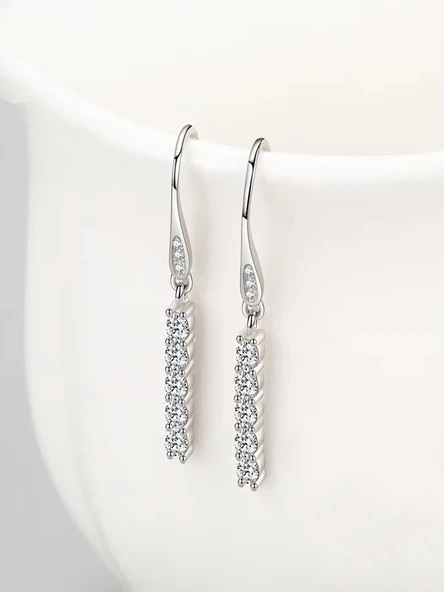 Timeless Series Işık Dansı Çengelli Kadın Gümüş Küpe - Resim 4